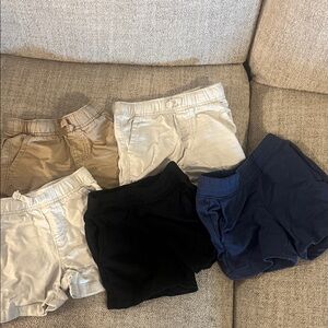 Kids Elastic Waist Pull-On Shorts - Black, Navy, Beige, Cream